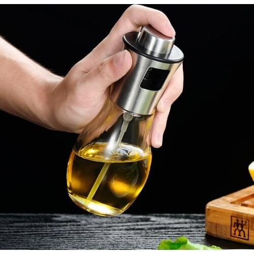 Stainless Steel Oil Spray Bottle Creative Salad Kitchen Baking Cooking Tools Household Vinegar Soy Sauce Storage Bottles