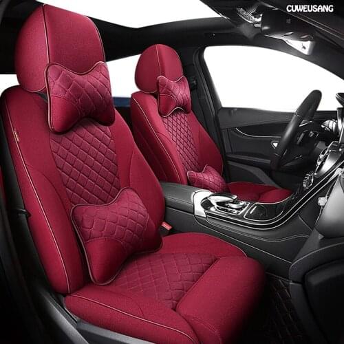 CUWEUSANG Custom FLAX car seat covers For Infiniti QX50 QX56 QX80 Q70 QX60 Q50 ESQ QX30 Q50 Q70 Automobiles Seat Covers styling