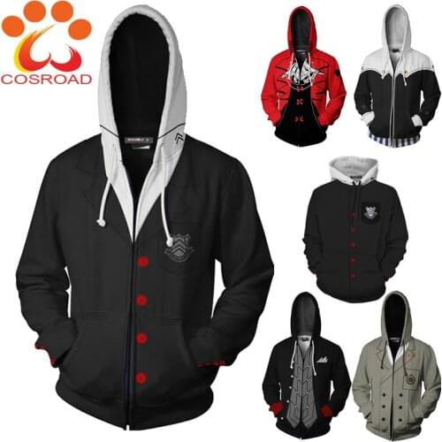 Cosroad Game Persona 5 Cosplay Hoodies Ren Amamiya P5 Sweatshirts Men Women 3D Printed Tracksuit Streetwear Spring Jacket Coats