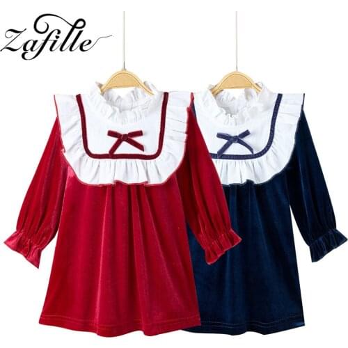 ZAFILLE 0-3Y Corduroy Girl Dress Winter Lace Collar Princess Red Baby Dress For Newborns Toddler Kids Clothes Party Dress