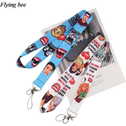 Flyingbee The Vampire Diaries Keychains Lanyard For Keys Badge ID Cards Holders Chain Phone Rope X0994