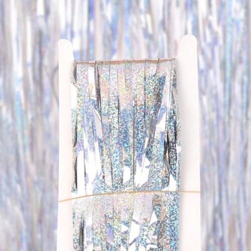 Party Backdrop Curtains Glitter Gold Tinsel Fringe Foil Curtain Birthday Wedding Parties Anniversary Wall Showing Decoration