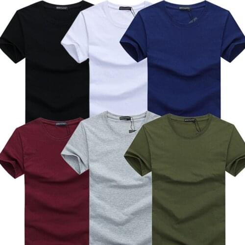 2021 6pcs/lot New Fashion Brand O-Neck Slim Short Sleeve T Shirt Men Trend Casual Mens T-Shirt Korean T Shirts 3XL 4XL 5XL