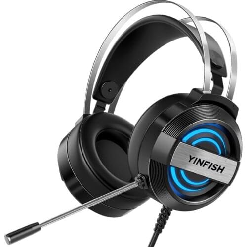 YINFISH Gaming Headset Wired Headphone With Microphone RGB Earphone 7.1 Surround Sound For PS4 PS5 Xbox Switch Game E Sport