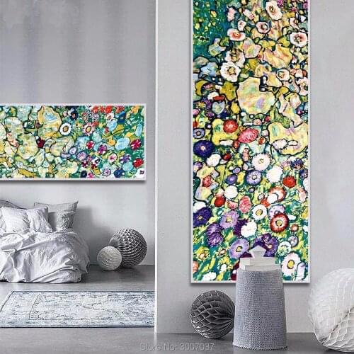 Gustav Klimt The hen garden path Canvas Oil Painting Art Classic Pastoral Art Styles Wall Picture For Living Room Home Decor