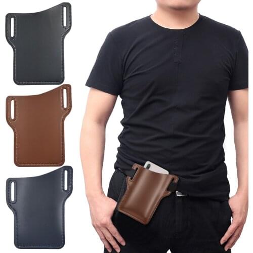 3 Colors Unisex Cellphone Leather Holster Belt Loop Case Belt Waist Phone Bag Men Women Cosplay Props Leather Purse Phone Wallet