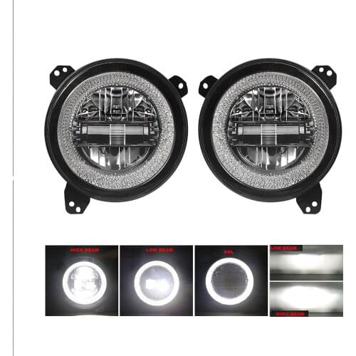 9" Inch Round LED Headlights With DRL High Beam & Low Beam Daytime Running Lights For J E E P Wrangler JL 2018