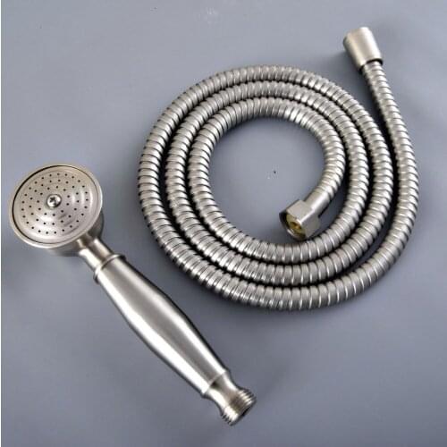 Brushed Nickel Brass Bathroom Telephone Shape Hand Spray Handheld Shower head 1.5m Hand Held Shower Head Hose mhh137