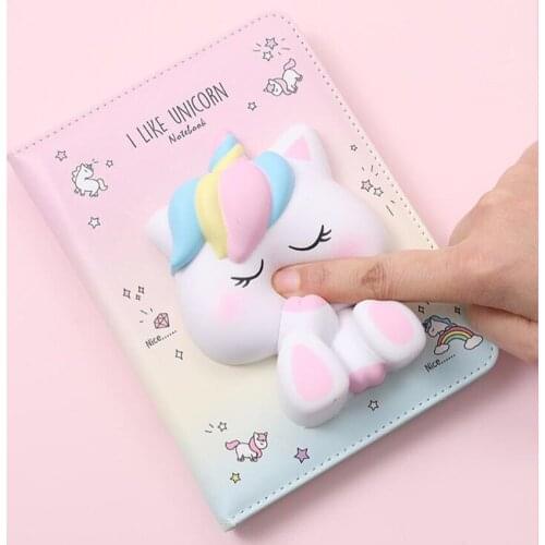 Squishy Kawaii Notebook With Gel Pen Student School Supplies Cartoon Creative Office Stationery Cute Stress Relief Toy Soft Toys