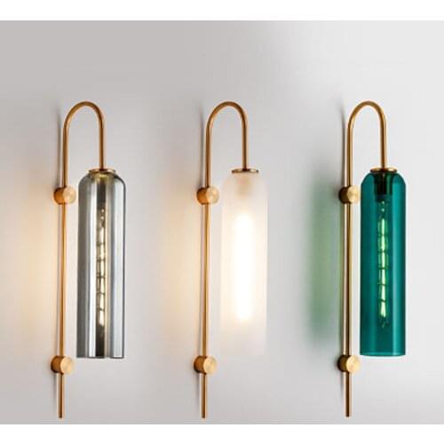 Nordic Wall Lamp Led Glass Tube Mirror Light For Living Room Bedroom Study Corridor Bedside Lamp Modern Decorate Home Wall Lamp