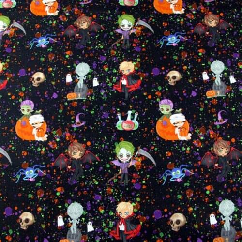 Cartoon Evil Boys 100% Cotton Fabric for Kids Clothes Digital Printing Hometextile Cushion Cover Bags DIY Needlework Material