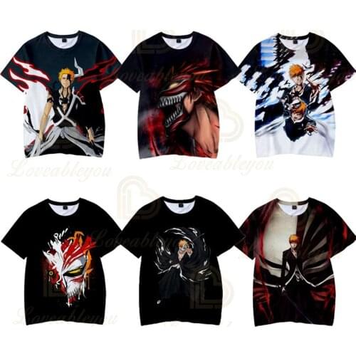 2020 New Style BLEACH Japanese 3D Printed Hot Anime Shirt Clothes Short-sleeve for Teenagers Boys T-shirt Men Tshirt