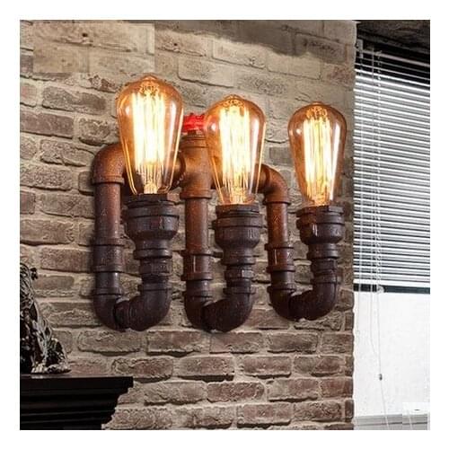 Loft Style Industrial Water Pipe Lamp Edison Wall Sconce Iron Art Vintage Wall Light Fixtures For Home Indoor Lighting