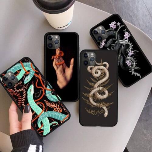 Snake Hand animal Flower Pattern Phone Case for iPhone 11 12 pro XS MAX 8 7 6 6S Plus X 5S SE 2020 XR mini