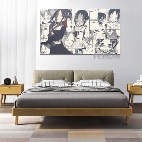 Shinomiya Kaguya Love Is War Anime Painting Wall Art Poster Framed Canvas Home Bedroom Dorm Art Decoration Wooden Frame Prints