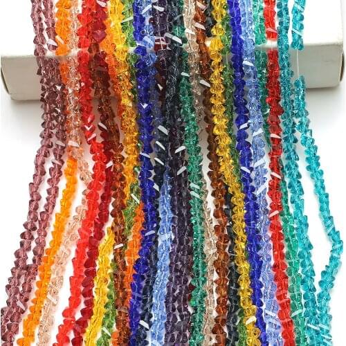 Glass Irregular Beads 6/8MM Triangle Crystal Bicone Faceted Bead For DIY Making Jewelry Needlework Accessories & Women Bracelet