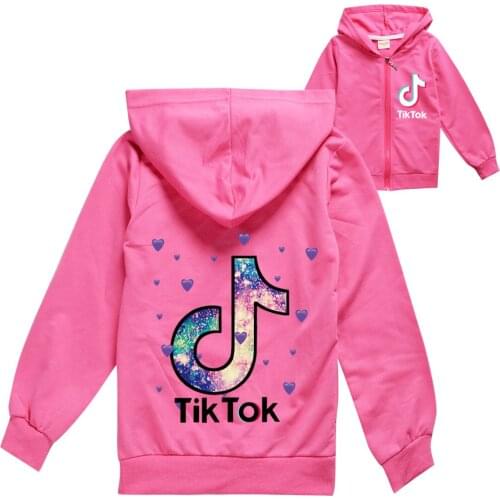 TIK TOK Hoodies Toddler Clothes Autumn Cool Kids Girls Coat Boys Zipper Sweatshirt Spring Sport Caual Childrens Tops