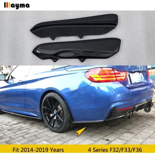 Carbon Fiber Rear Bumper Diffuser Splitters Apron For BMW 4 Series F32 F33 F36 2014 - 2019 sport style side spoiler 2pcs/set