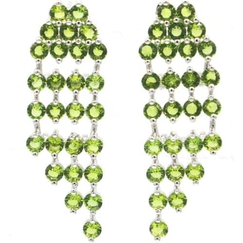 37x11mm SheCrown Lovely Dark London Blue Topaz CZ Sister Wedding 925 Sterling Silver Earrings