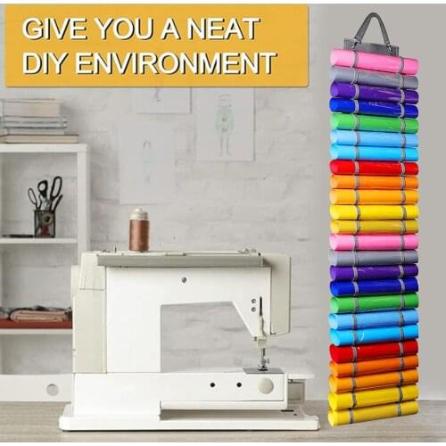 Vinyl Storage Rack with 24 Compartment Hanging Organizer Storage for Balcony and Wardrobe