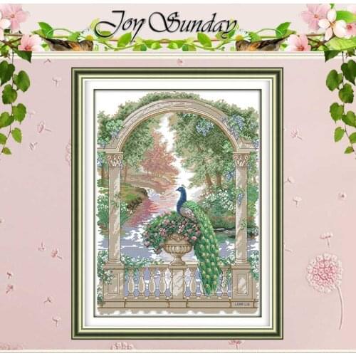 Green peacock Patterns Counted Cross Stitch 11CT 14CT Cross Stitch Set Wholesale Animals Cross-stitch Kit Embroidery Needlework