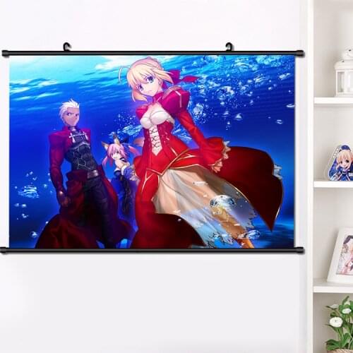 Japanese Anime Game FGO Fate/EXTRA Nero Saber Wall Scroll Poster Manga Wall Hanging Poster Home Decoration Art 40*60cm