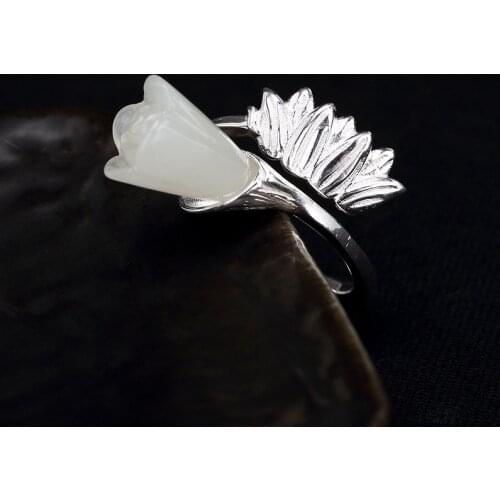 Anel Feminino Direct Selling Women 2018 New S925 Pure Natural Tian Orchid Open High Grade Simple Sterling Ring Wholesale