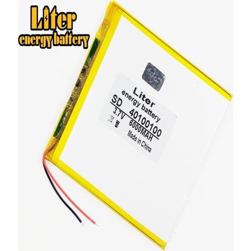 3.7V 6000mAh Battery Tablet PC tablet eneric brand of rechareable lithium polymer battery 40100100