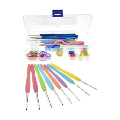 120set 16pcs/set Crochet Hooks Needles Knit Kit Stitches Knitting Craft Case in Case Yarn Hook Stitch Weave Accessories