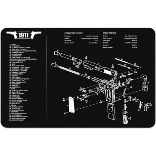 17x11inch Soft Rubber Pistol Cleaning Repair Mat for Glock P226 P229 XDs 1911