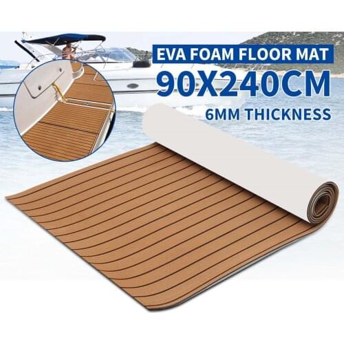 240cm x 90cm x 6mm Self Adhesive EVA Foam Teak Floor Faux Teak Sheet Boat Yacht Synthetic Teak Decking Floor Mat Carpet