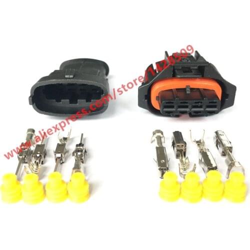 5 Set 4 Pin 1 928 403 736 Female Male 3.5mm Auto Sensor Plug Electrical Wire Connector Use For Bosch