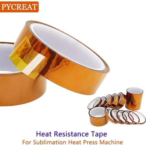 5 Rolls High temperature Heat Resistant Tape for 3d Sublimation Heat Press Tape Thermal Tape Glue for Sublimation Blanks cover