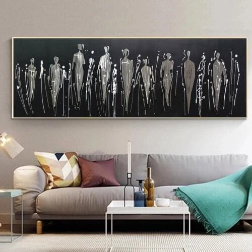 Abstract People Back View Canvas Painting Black and White Art Posters and Print Wall Art Picture for Living Room Home Decoration