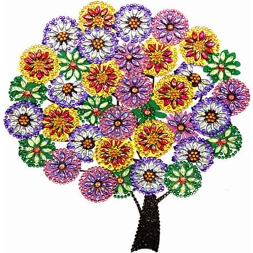 Special Shape Diamond Painting Phantom Flower Tree Combination Modern Pattern DIY 5D Part Drill Cross Stitch Kit Crystal Artwork