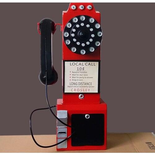 American country retro telephone booth decoration Iron Bar Cafe clothing store Club studio display props
