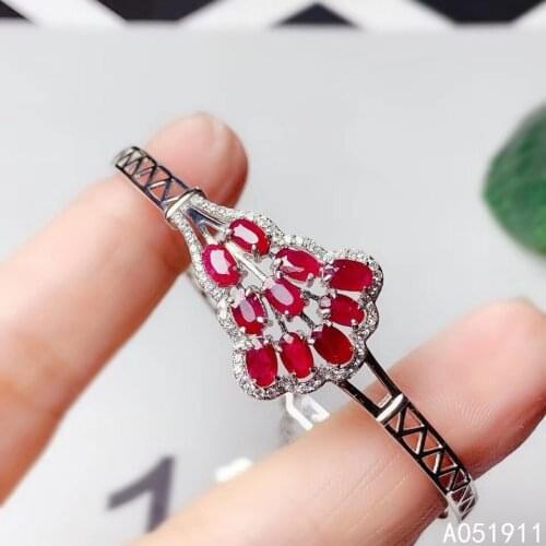 KJJEAXCMY fine jewelry natural ruby 925 sterling silver new women hand bracelet wristband support test luxury
