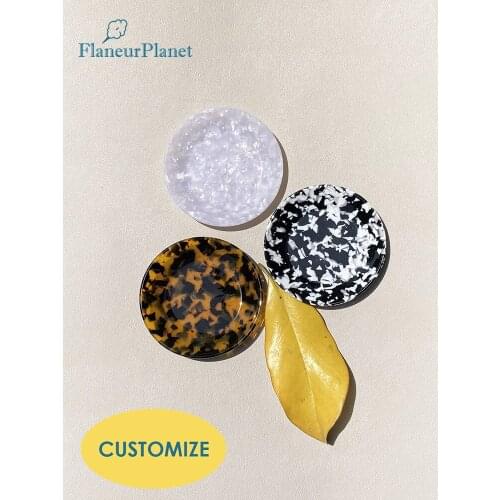 FlaneurPlanet Medium Acetate Key Tray Personalized With Gold Foil Initials For Entryway Home Decor