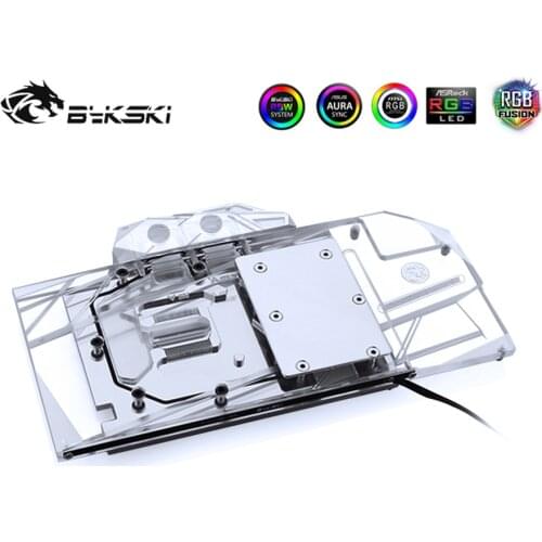 Bykski GPU Water Block Full Coverage Block For ASUS ROG STRIX-RTX2080 VGA Watercooler Heatsink MOD 5V/12V A-RGB N-AS2080STRIX-X