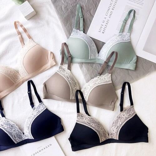 Only a bra ,5 colors lace wire free female comfortable initmate 2020 new women sexy sleepwear bra underwear thin cup Bralette