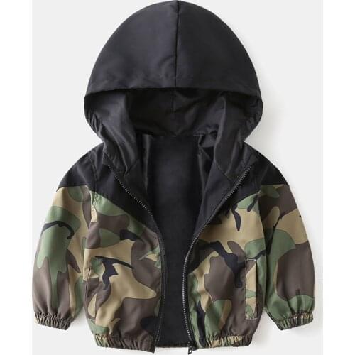 2021 Spring Baby Boys Clothes Autumn Camouflage Hooded Hoodie Coat Tops Kids Boys Jacket Children Outerwear Windbreaker