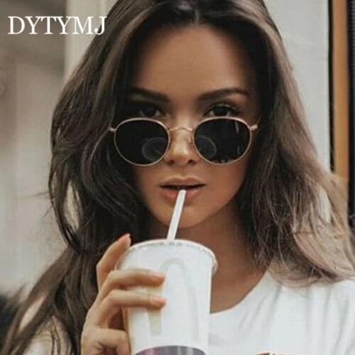 DYTYMJ Small Frame Sunglasses Women Alloy Round Sunglasses Women Classic Retro Sun Glasses for Men Vintage Lentes De Sol Mujer