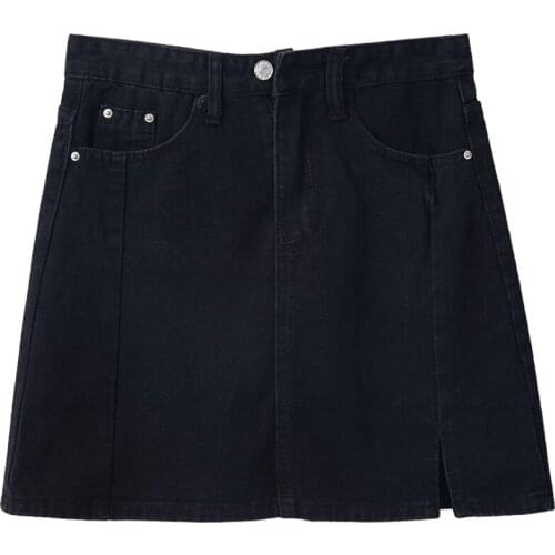 ZG1742 2021 Black wrap buttock denim skirt women new summer slit high waist show thin skirt cheap wholesale