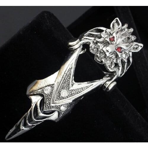 Old Silver Fox Finger Ring Punk Mens Ring Self-Defense Ring Tools Outdoor EDC Safety Tools