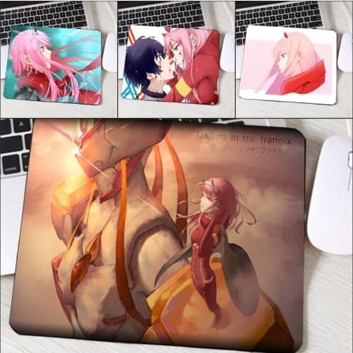 Mairuige Creative Anime Girls Mouse Pad Darling In The Franxx 02 Cute Girl Pattern mouse Mat Pc Tablemat Small Size for Gamer