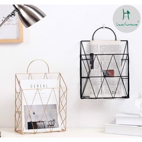 Louis Fashion Bookcases Iron Art Hanging Wall Mounted Bookshelf