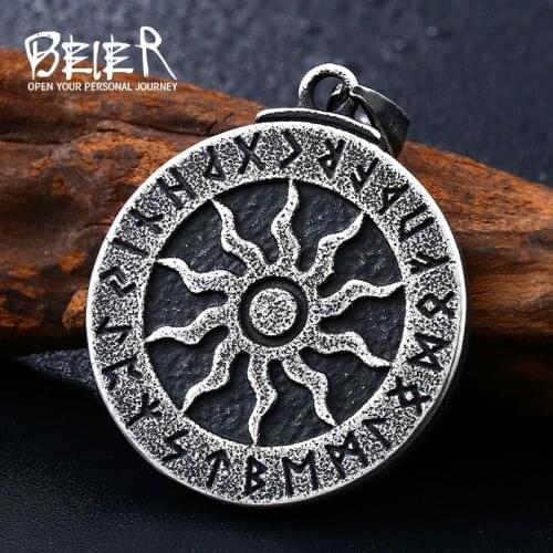 Beier Thor Hammer Mjolnir Viking pendant necklace Amulet Hammer Scandinavian kolye Norse Men Retro Jewelry BP8-319