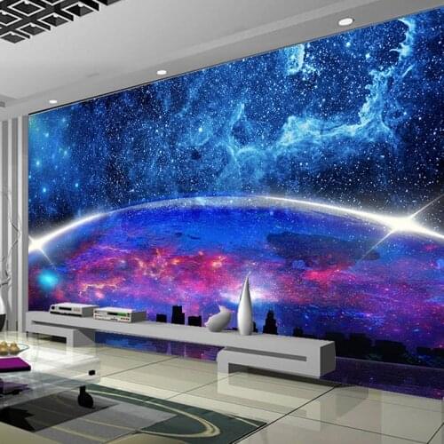 Custom Home Decoration Large Mural Wallpaper Beautiful Universe Starry Sky Living Room Bedroom TV Background Photo Wall Paper 3D