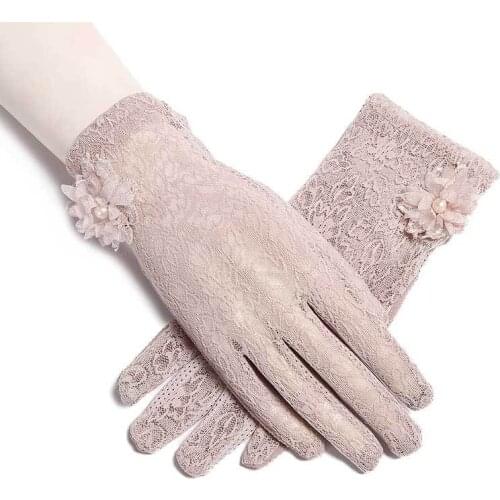 2018 New Sunshade Gloves, Ladies' Summer Outdoor Riding Gloves, Touch Screen Lace Gloves
