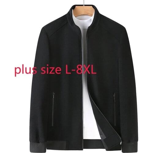 New Arrival Fashion Super Large Autumn Winter Thick Oversize Fashion Casual Stand Collar Woollen Jacket Plus Size L-6XL 7XL 8XL